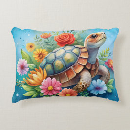 Bloemenschildpad Accent Kussen