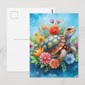 Bloemenschildpad Briefkaart (Voorkant / Achterkant)