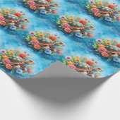 Bloemenschildpad Cadeaupapier (Hoek)
