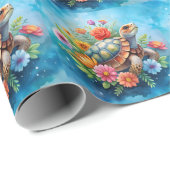 Bloemenschildpad Cadeaupapier (Rol Hoek)