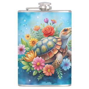 Bloemenschildpad Heupfles