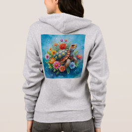 Bloemenschildpad Hoodie