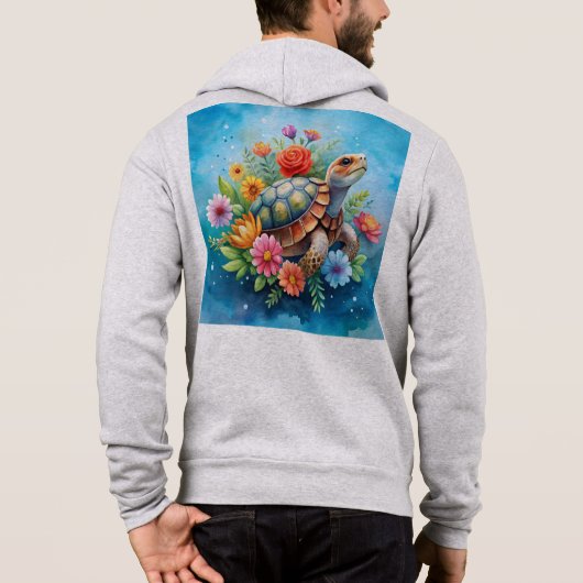 Bloemenschildpad Hoodie (Achterkant)