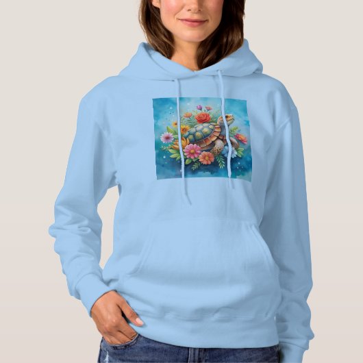 Bloemenschildpad Hoodie (Voorkant)
