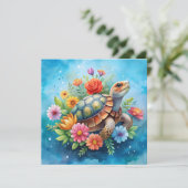 Bloemenschildpad Kaart (Staand voorkant)