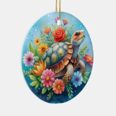 Bloemenschildpad Keramisch Ornament (Rechts)