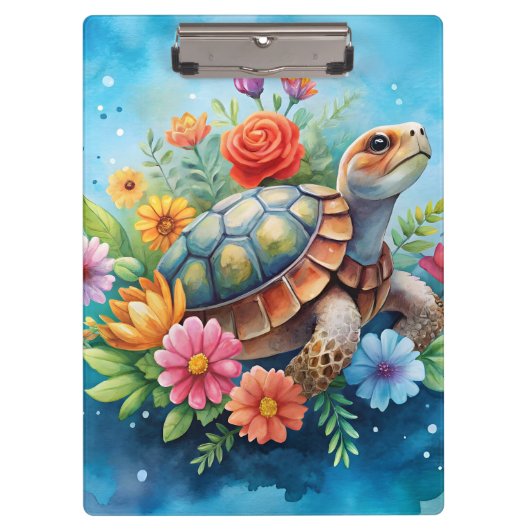 Bloemenschildpad Klembord (Voorkant)