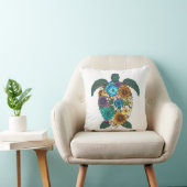 Bloemenschildpad Kleur Witte Achtergrond Kussen (Stoel)