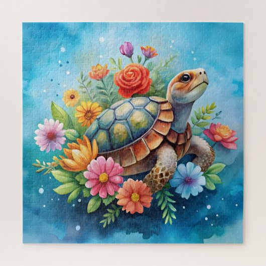 Bloemenschildpad Legpuzzel (Verticaal)