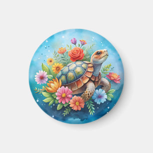Bloemenschildpad Magneet