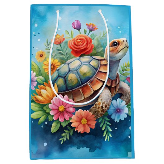 Bloemenschildpad Medium Cadeauzakje (Voorkant)