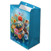 Bloemenschildpad Medium Cadeauzakje (Achterkant Gekanteld)