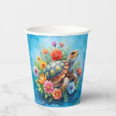 Bloemenschildpad Papieren Bekers (Voorkant)