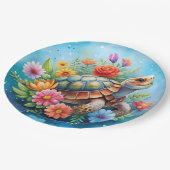 Bloemenschildpad Papieren Bordje (Gekanteld)