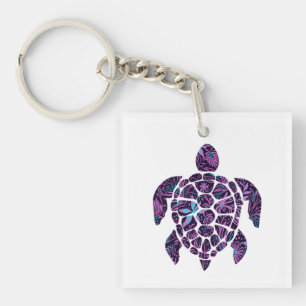 Bloemenschildpad Sleutelhanger