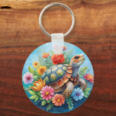 Bloemenschildpad Sleutelhanger (Achterkant)