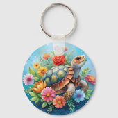 Bloemenschildpad Sleutelhanger (Achterkant)