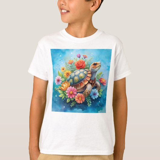 Bloemenschildpad T-shirt (Voorkant)