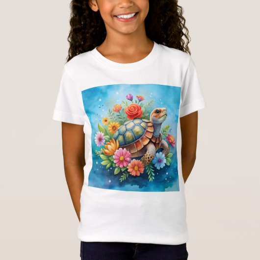 Bloemenschildpad T-shirt (Voorkant)