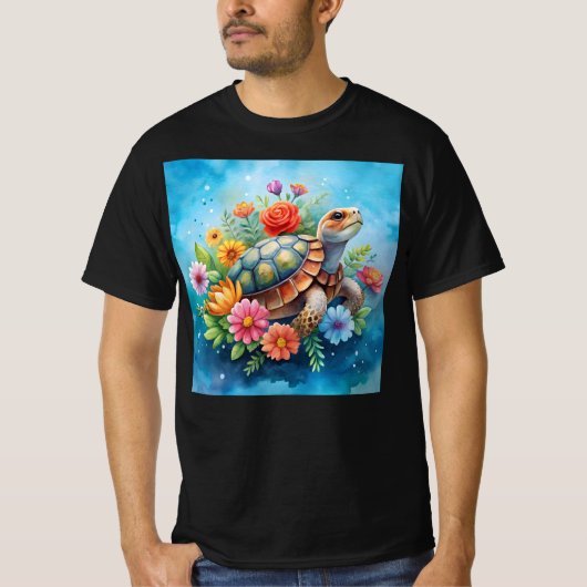 Bloemenschildpad T-shirt (Voorkant)
