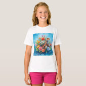 Bloemenschildpad T-shirt (Voorkant volledig)