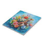 Bloemenschildpad Tegeltje (Zijkant)