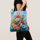 Bloemenschildpad Tote Bag (Dichtbij)