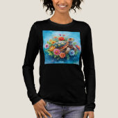 Bloemenschildpad Tri-Blend Shirt (Voorkant)