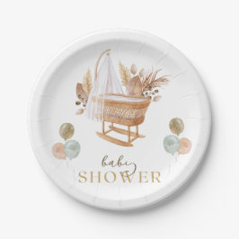 Bloemenschommel Baby Shower Herfst Papieren Bordje
