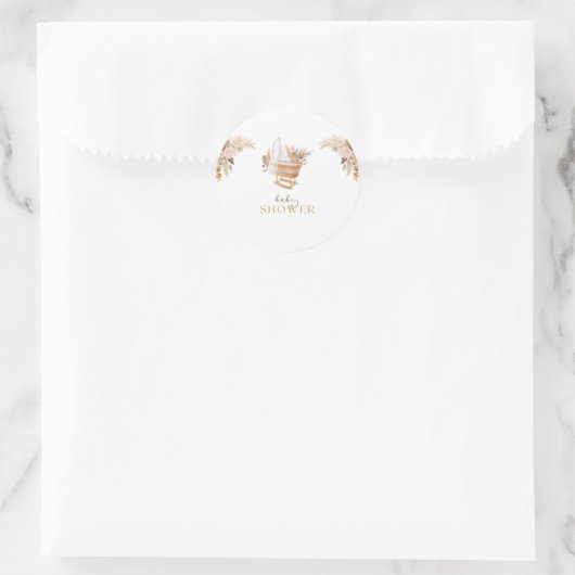 Bloemenschommel Baby shower Ronde Sticker (Tas)