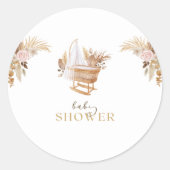 Bloemenschommel Baby shower Ronde Sticker (Voorkant)