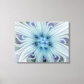 Bloemenschoonheid Abstract Modern Blauw Bloemdriel Canvas Afdruk (Voorkant)
