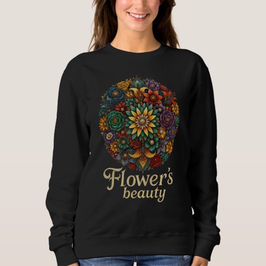 Bloemenschoonheid – Levendig Bloemstuk Kunst Sweat Trui (Voorkant)