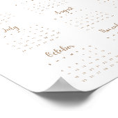 Bloemenschrift 2026 Eén pagina kalender Elegant  Poster (Hoek)