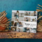 Bloemenschrift Bonus Mama Aangepaste Foto Collage Fotoplaat (Zijkant)