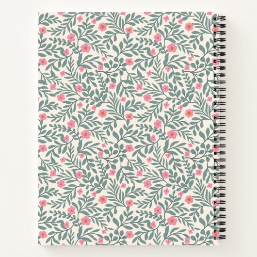  bloemenschrift naam monogram notitieboek (Achterkant)