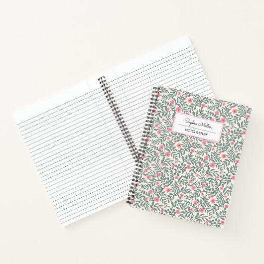  bloemenschrift naam monogram notitieboek (Binnen)