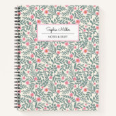  bloemenschrift naam monogram notitieboek (Voorkant)