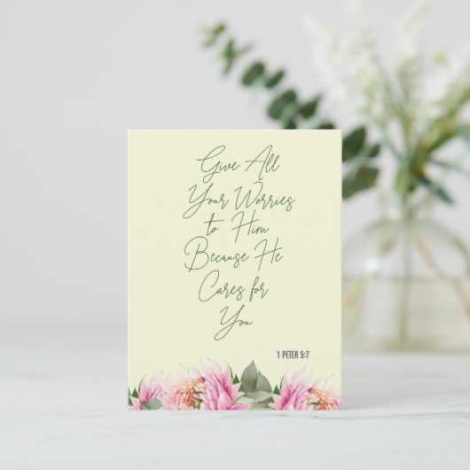 Bloemenschriftuur Briefkaart (Staand voorkant)