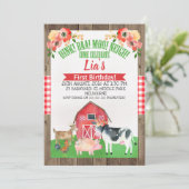 Bloemenschuur boerderij verjaardagsuitnodiging kaart (Staand voorkant)