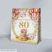 bloemenscript 80ste verjaardag medium cadeauzakje