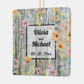 Bloemenscript botanische waterverf bloemen keramisch ornament (Links)