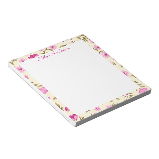 Bloemenscript  notitieblok (Schuin)
