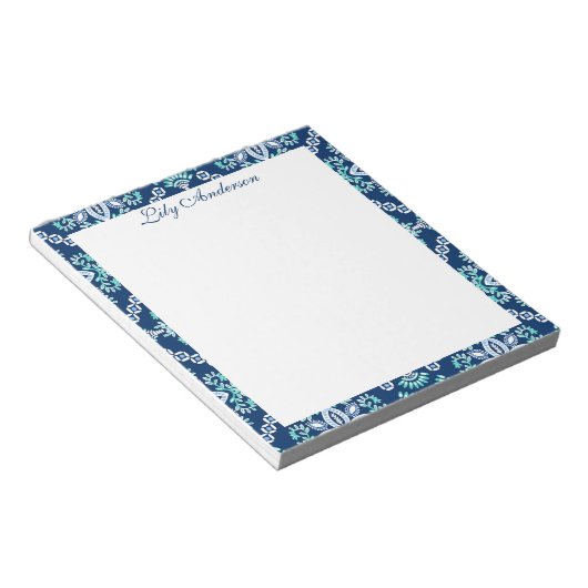 Bloemenscript  notitieblok (Schuin)