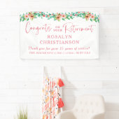 Bloemenscript voor pensionering Tropisch Gefelicit Spandoek (Insitu)