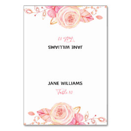 Bloemenscriptuur bruidsshower plaatskaartjes kaart