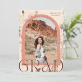Bloemensereniteit: Boho Arch Lijst Afstuderen Foto Aankondiging (Staand voorkant)