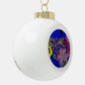 Bloemensessies keramische bal ornament (Links)