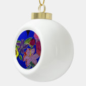 Bloemensessies keramische bal ornament (Rechts)