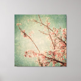 bloemenshabby chic girly groen Victoriaans Canvas Afdruk